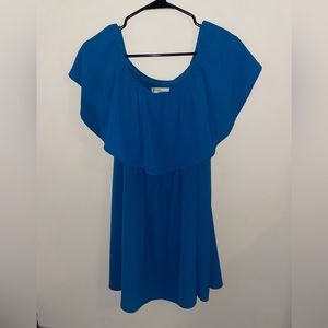 Million Bullpup Blue Off the Shoulder Dress
